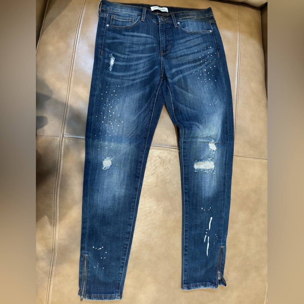 Banana Republic Dark Blue Distressed Skinny Jeans